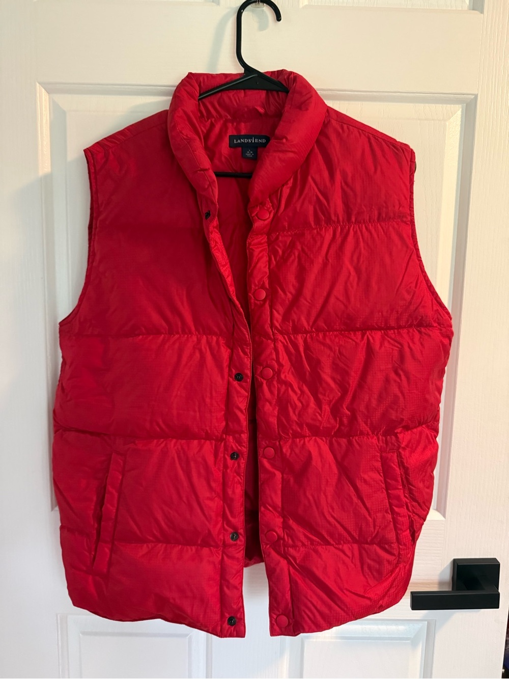Lands' End Red Quilted Puffer Vest - Women's